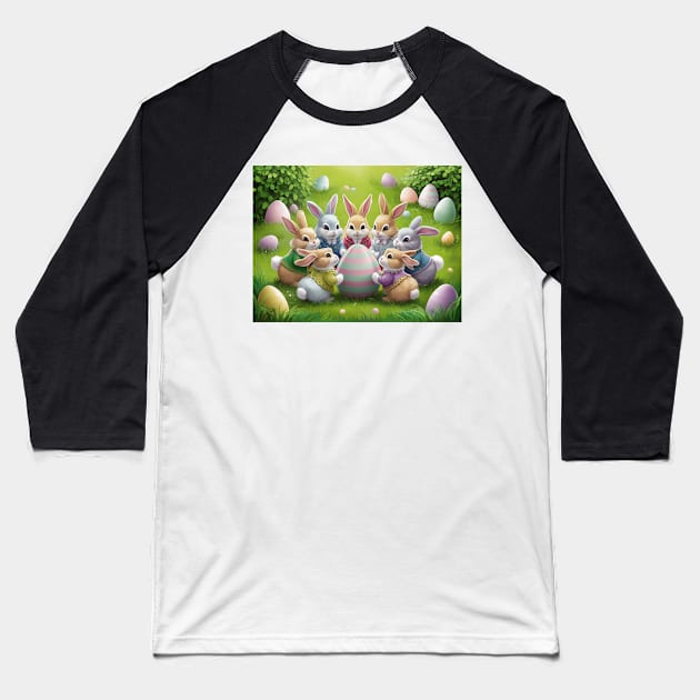 EASTER BUNNIES Baseball T-Shirt by likbatonboot